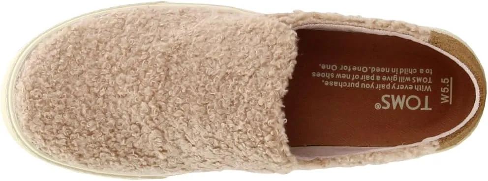 TOMS Womens Sunset Faux Shearling Slip On Sneakers Shoes Casual - Brown