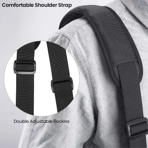 tomtoc Universal Replacement Shoulder Strap with Adjustable Thick Pad for Bags and Luggage, Padded & Adjustable Bag Strap, Black