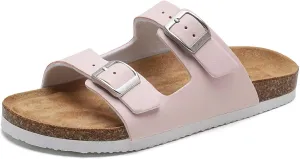 Torotto Kids Sandals Boys Girls Slide Summer Non-slip Cork Glitter Toddler Slippers with Adjustable Straps for Indoor & Outdoor