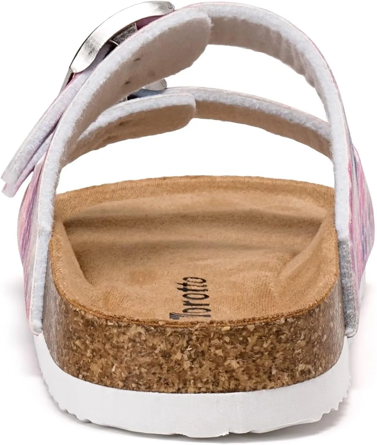 Torotto Kids Sandals Boys Girls Slide Summer Non-slip Cork Glitter Toddler Slippers with Adjustable Straps for Indoor & Outdoor