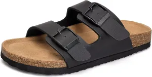Torotto Kids Sandals Boys Girls Slide Summer Non-slip Cork Glitter Toddler Slippers with Adjustable Straps for Indoor & Outdoor