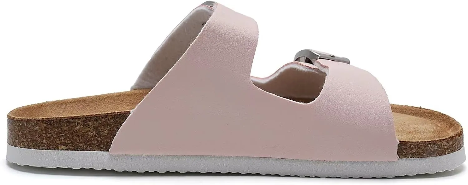 Torotto Kids Sandals Boys Girls Slide Summer Non-slip Cork Glitter Toddler Slippers with Adjustable Straps for Indoor & Outdoor