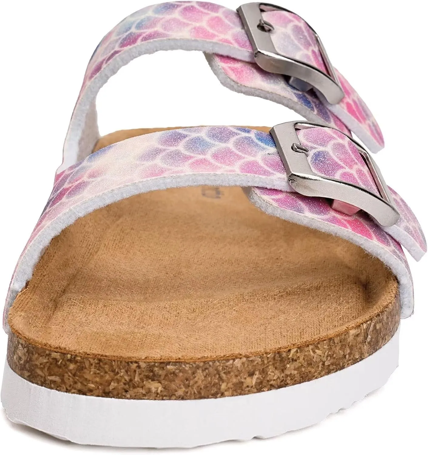 Torotto Kids Sandals Boys Girls Slide Summer Non-slip Cork Glitter Toddler Slippers with Adjustable Straps for Indoor & Outdoor
