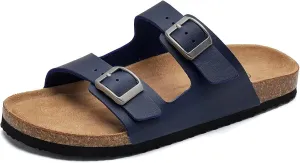 Torotto Kids Sandals Boys Girls Slide Summer Non-slip Cork Glitter Toddler Slippers with Adjustable Straps for Indoor & Outdoor