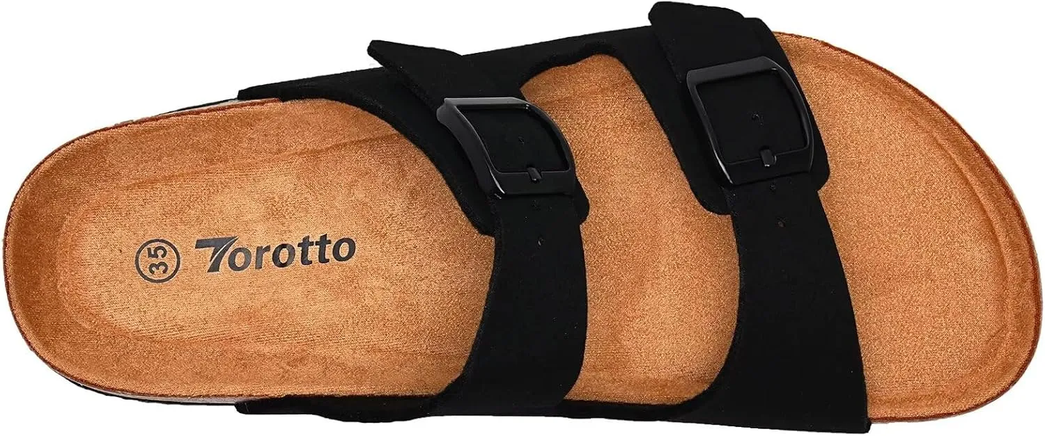 Torotto Kids Sandals Boys Girls Slide Summer Non-slip Cork Sandals with Adjustable Straps for Indoor & Outdoor