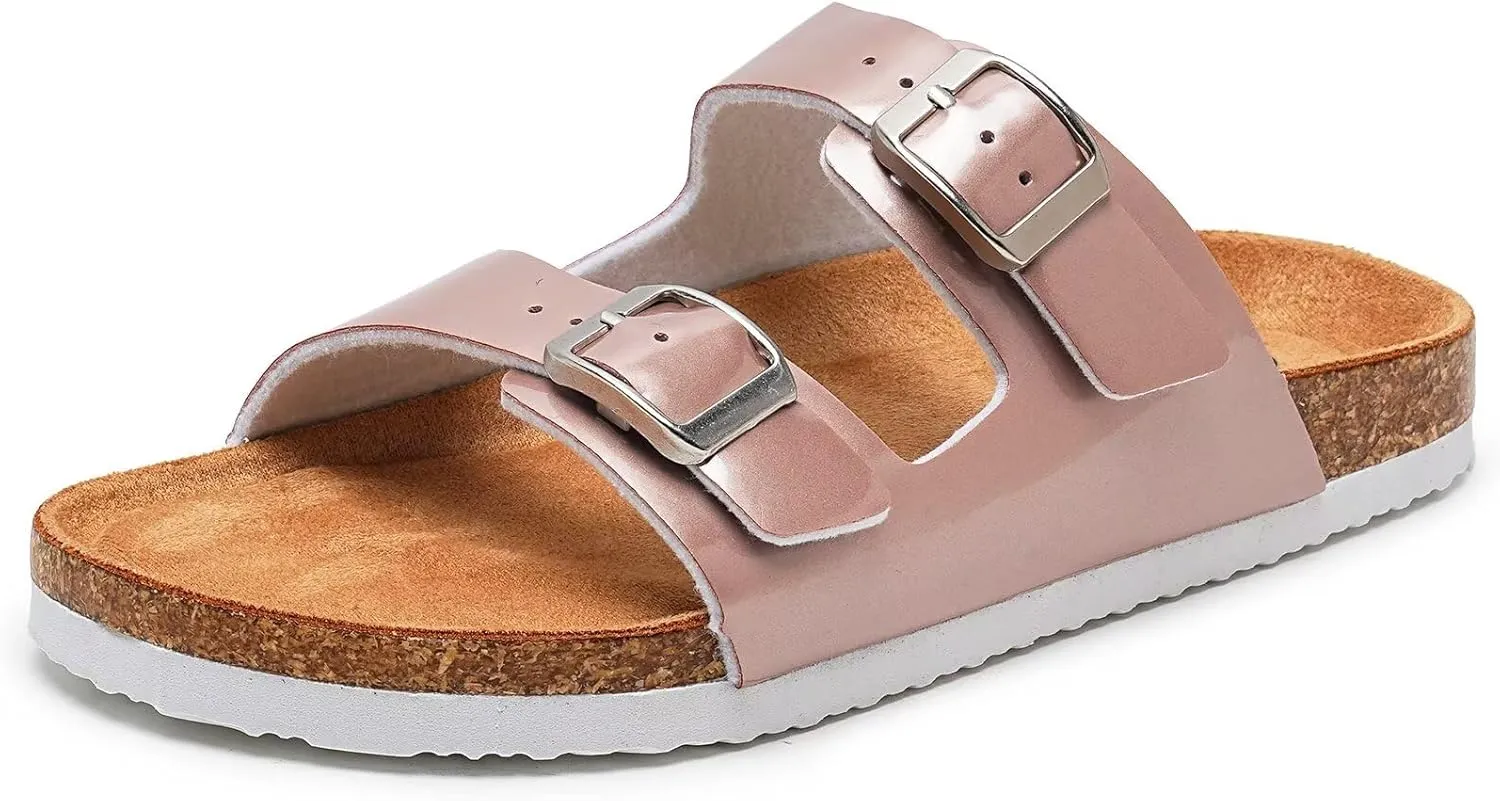 Torotto Kids Sandals Boys Girls Slide Summer Non-slip Cork Sandals with Adjustable Straps for Indoor & Outdoor