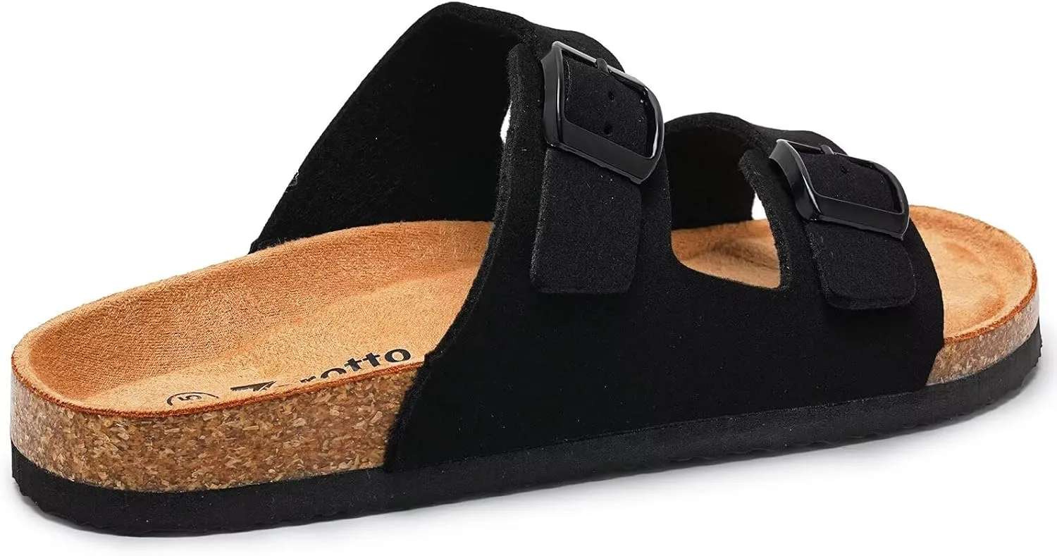 Torotto Kids Sandals Boys Girls Slide Summer Non-slip Cork Sandals with Adjustable Straps for Indoor & Outdoor