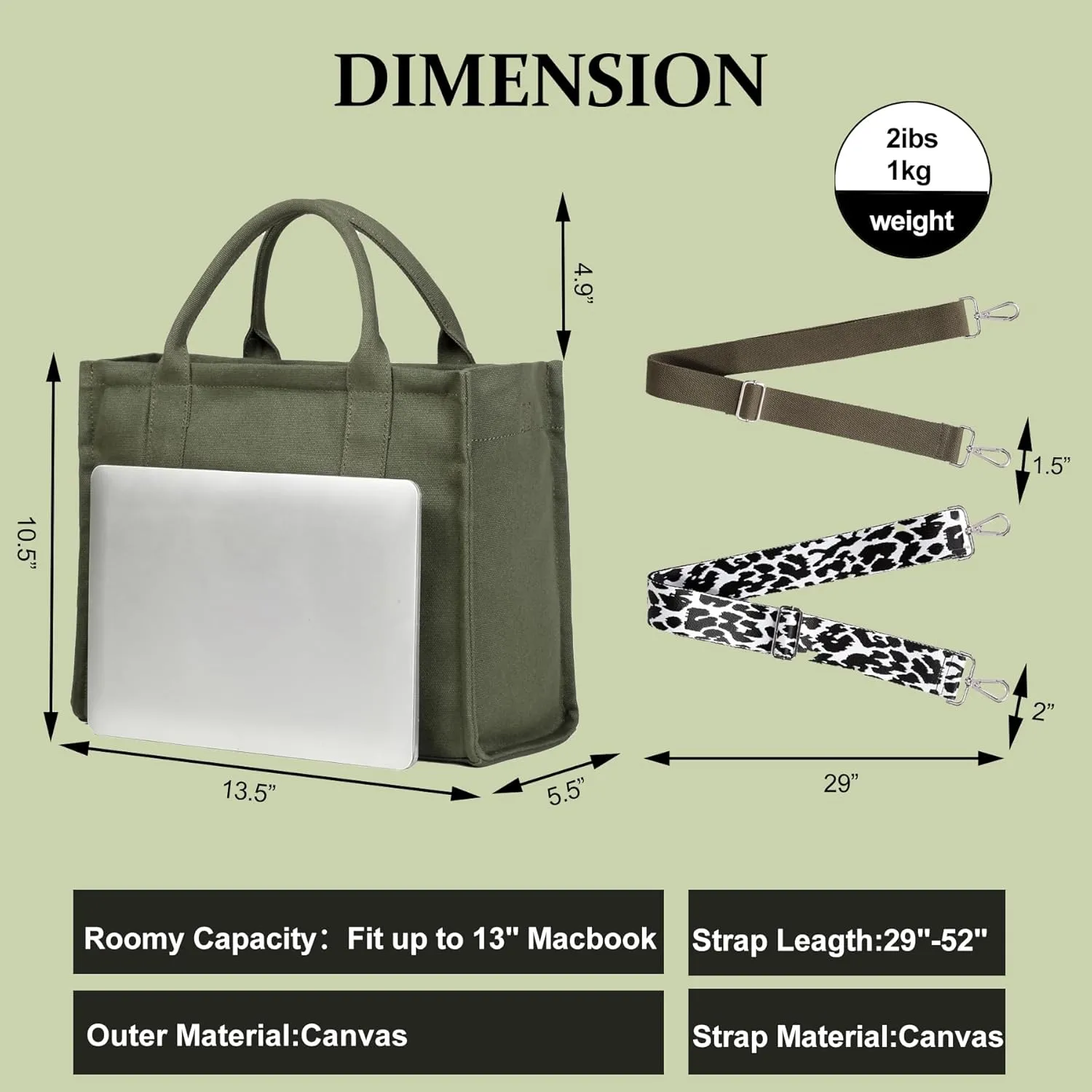 Tote Bag for Women Canvas Zip Top Handle Women's Handbag Multi Pockets Travel Crossbody Shoulder Bag