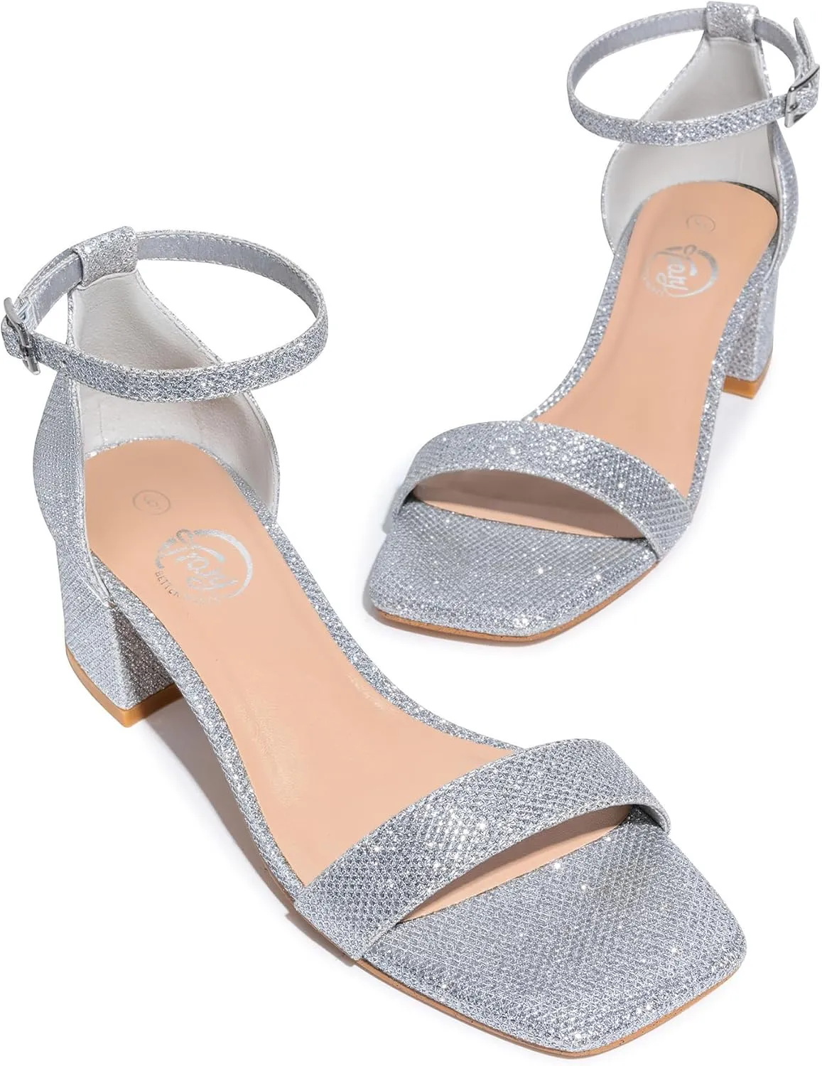 Trary Low Heels for Women Square Open Toe Ankle Strap Women's Pumps Dressy Shoes Block Chunky Heels Comfy Fashion Heeled Sandals for Women 2025 Adjustable Buckle 2.16 Inches Work Causal Party Wedding