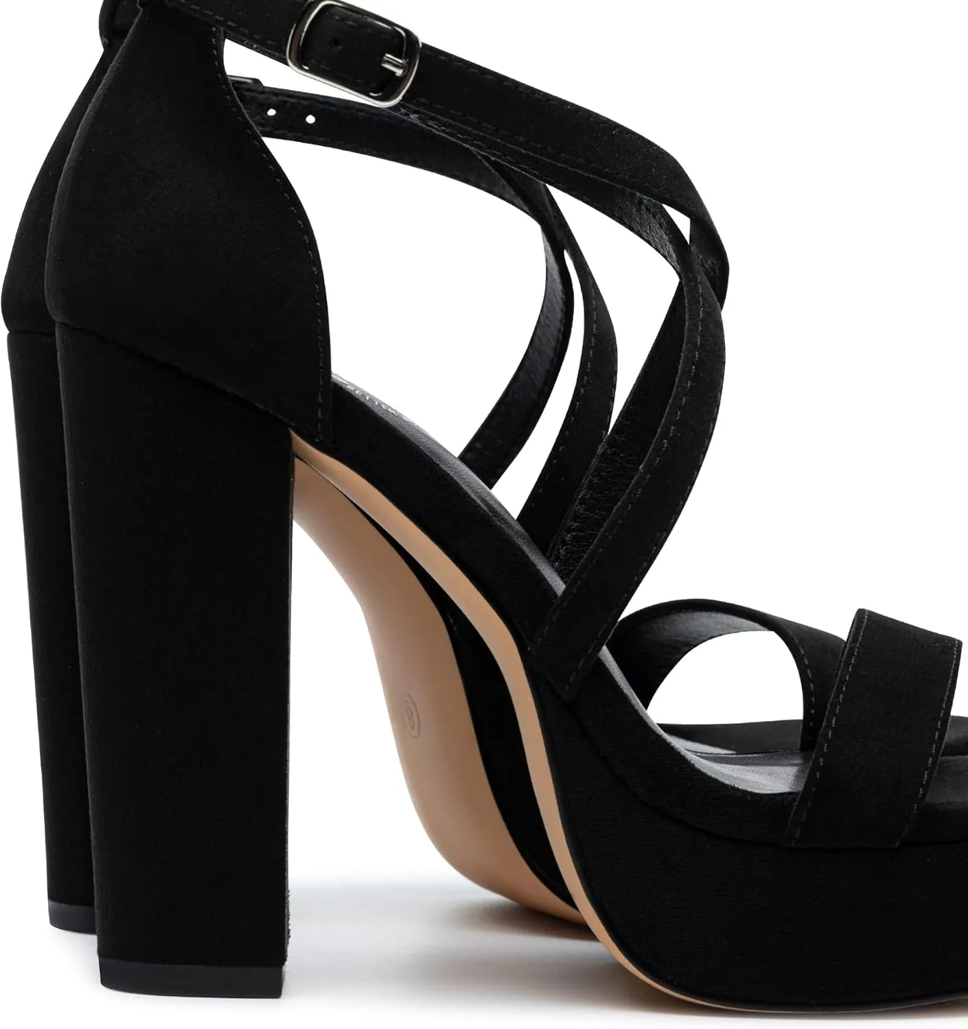 Trary Women's Strappy Platform Chunky High Heels Sandals Fashion Comfortable Open Toe Block Heels for Women Dress Wedding Party Shoes