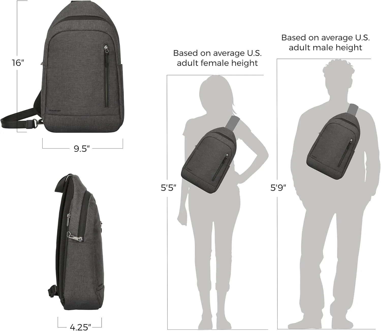 Travelon Unisex's Urban Sling Bag, One Size