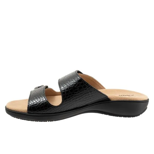 Trotters Women's Ruthie Sandals Black Croco
