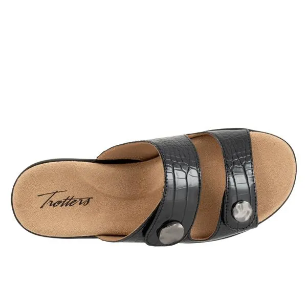 Trotters Women's Ruthie Sandals Black Croco