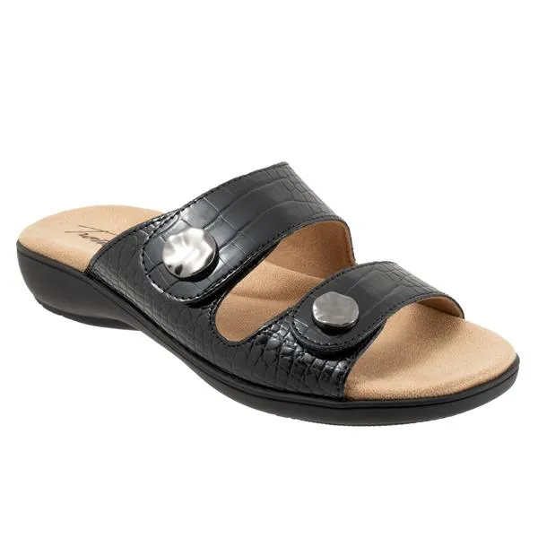 Trotters Women's Ruthie Sandals Black Croco