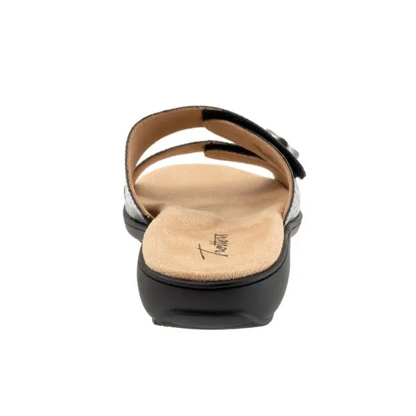 Trotters Women's Ruthie Sandals Black Croco