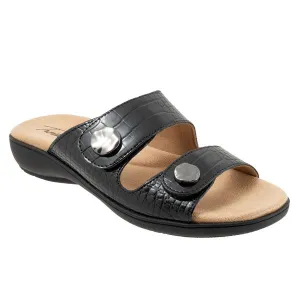 Trotters Women's Ruthie Sandals Black Croco