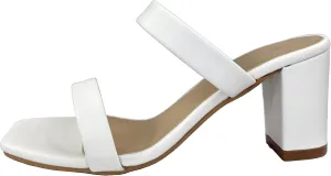 TruFox Womens Chunky Block Heels Square Open Toe heels Comfortable Two Strap Slip On Slides for Prom Wedding party Dress Shoes