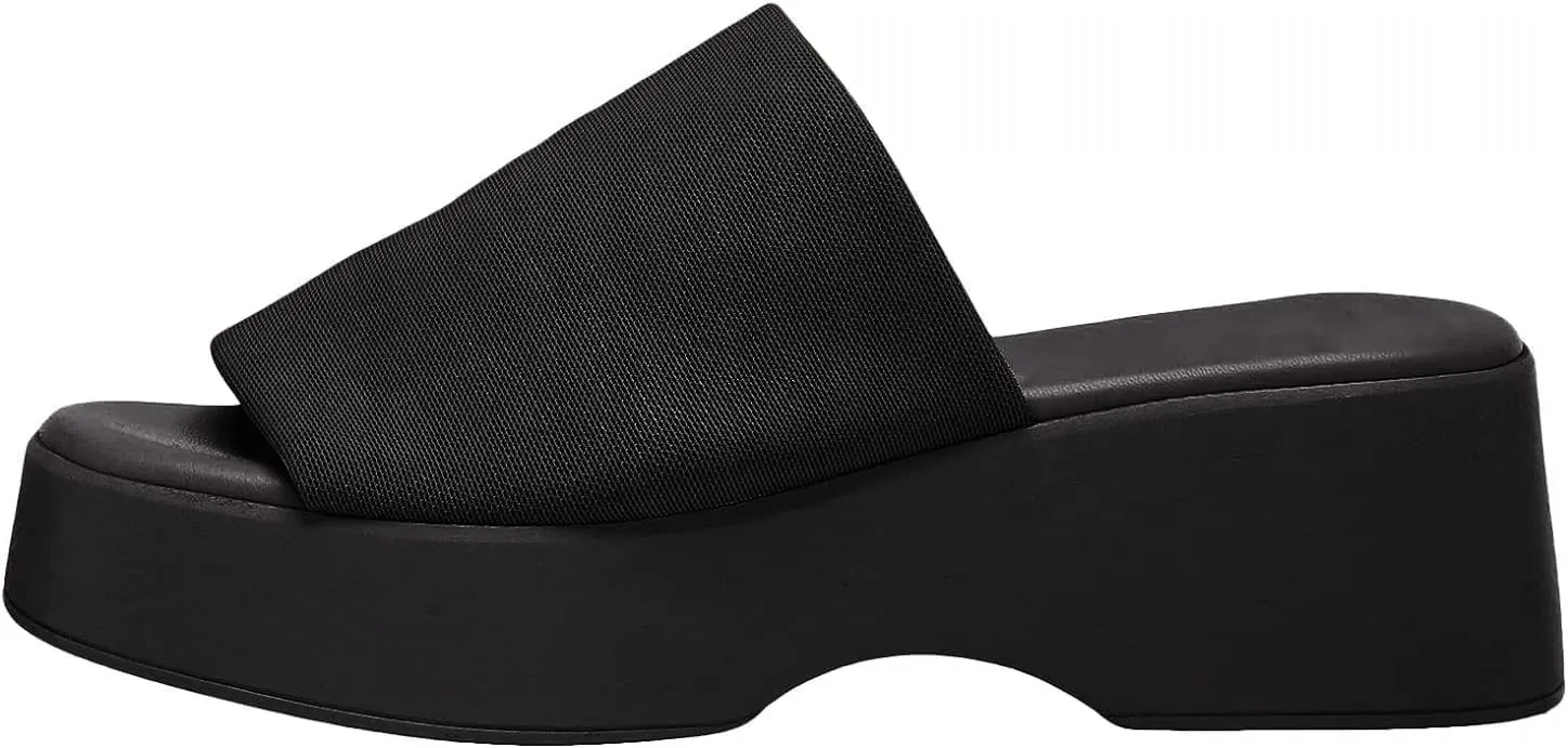 TruFox Women's Platform Sandals Wedge Slides Open Toe Comfort Padded Band Slip On