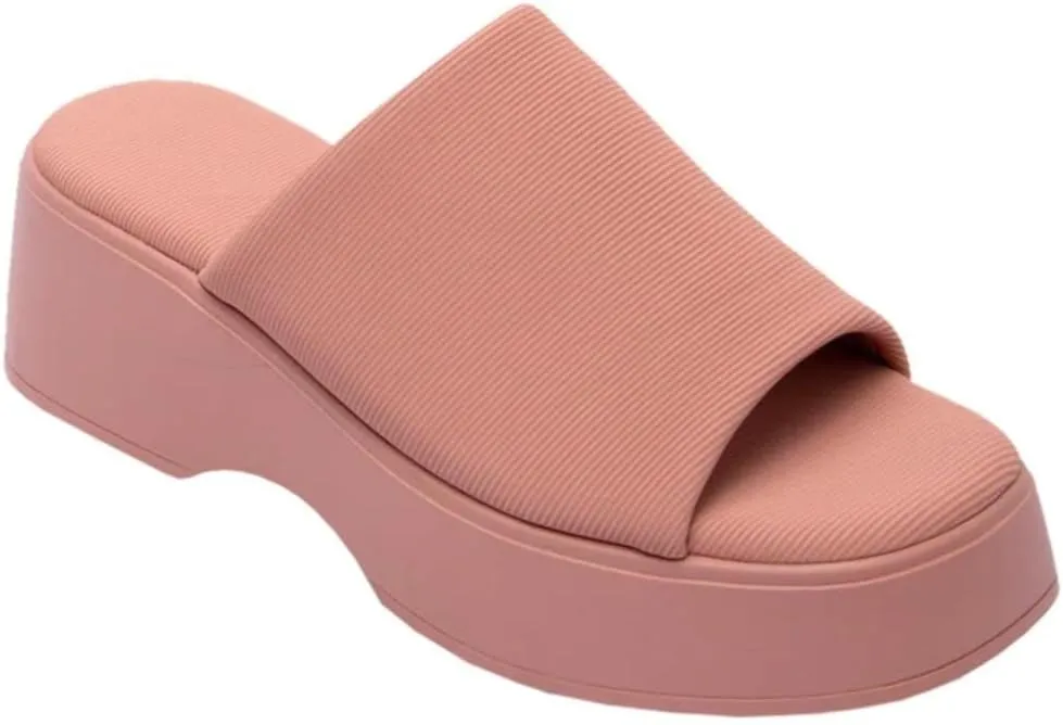 TruFox Women's Platform Sandals Wedge Slides Open Toe Comfort Padded Band Slip On
