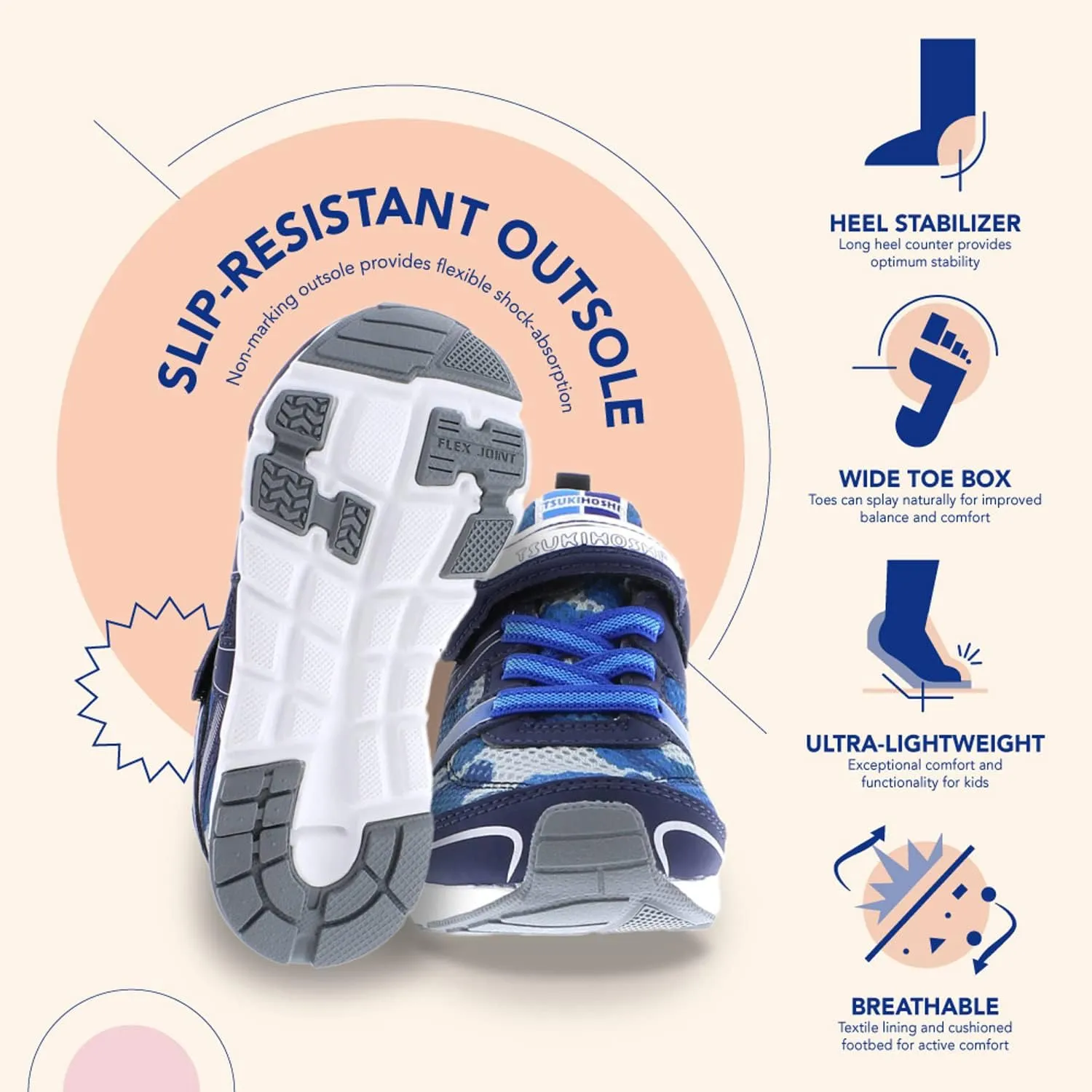 TSUKIHOSHI Boy's Youth Velocity (Little Big Kid) Sneaker