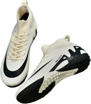 Turf Mens High-Top Soccer Cleats Womens Football Shoes for Boys Girls Beginners Lightweight Youth Professional Indoor Outdoor Black Purple Pink Beige