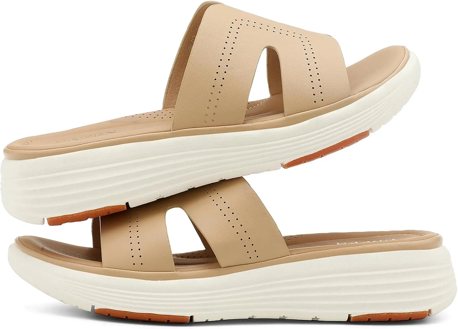 UBFEN Womens Platform Sandals Comfortable Walking Slide Soft Cushioning Footbed Casual Dressy Wedge Sandals