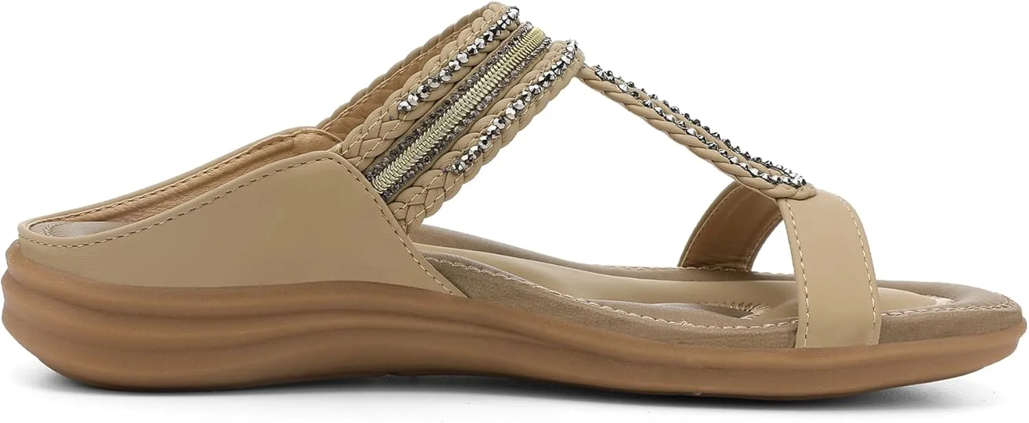 UBFEN Womens Slides Walking Sandals Comfortable Platform Slip On Dressy Summer