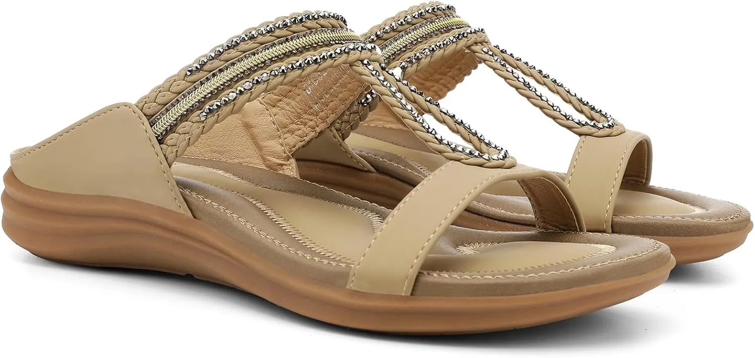 UBFEN Womens Slides Walking Sandals Comfortable Platform Slip On Dressy Summer