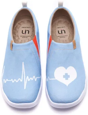 UIN Women's Slip On Sneakers Casual Loafers Knitted Art Painted Comfort Soft Walking Shoes