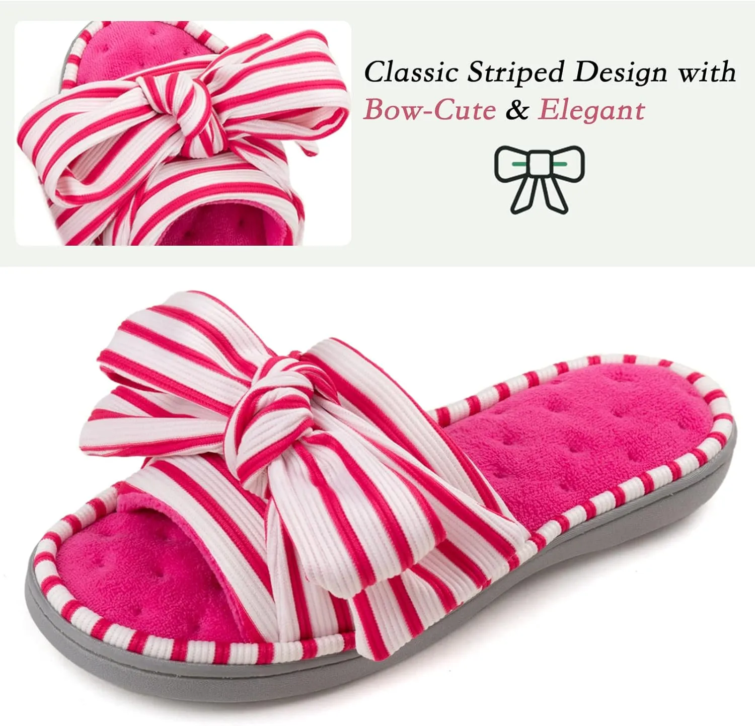 ULTRAIDEAS Women's Eurytides Slide Slippers Memory Foam House Shoes