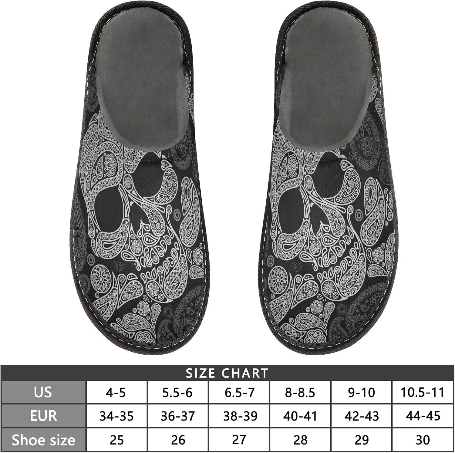Unisex Fuzzy Foam Slippers Non-Skid Slip-on Soft Warm Sole Fleece Shoes 4-11