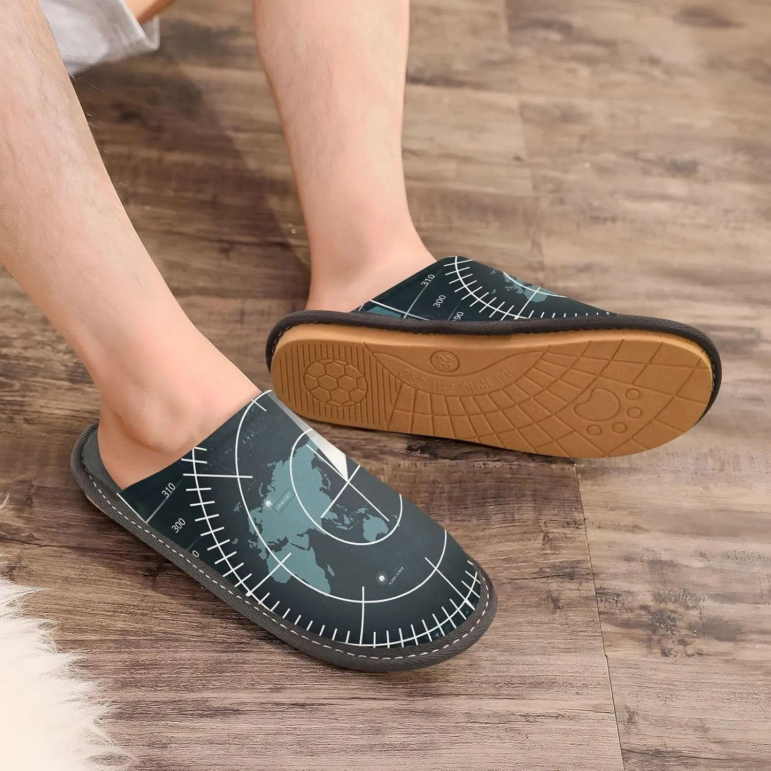 Unisex Fuzzy Foam Slippers Non-Skid Slip-on Soft Warm Sole Fleece Shoes 4-11