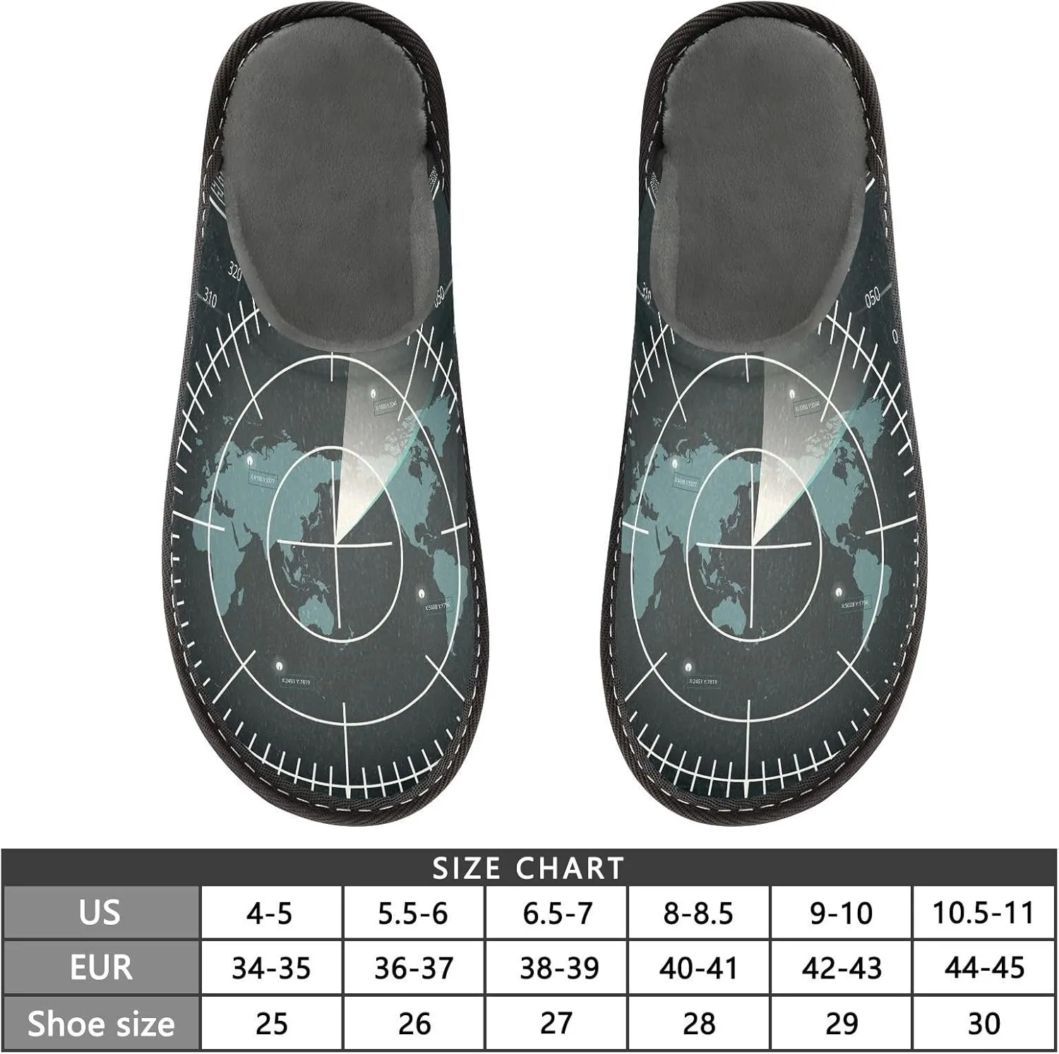 Unisex Fuzzy Foam Slippers Non-Skid Slip-on Soft Warm Sole Fleece Shoes 4-11