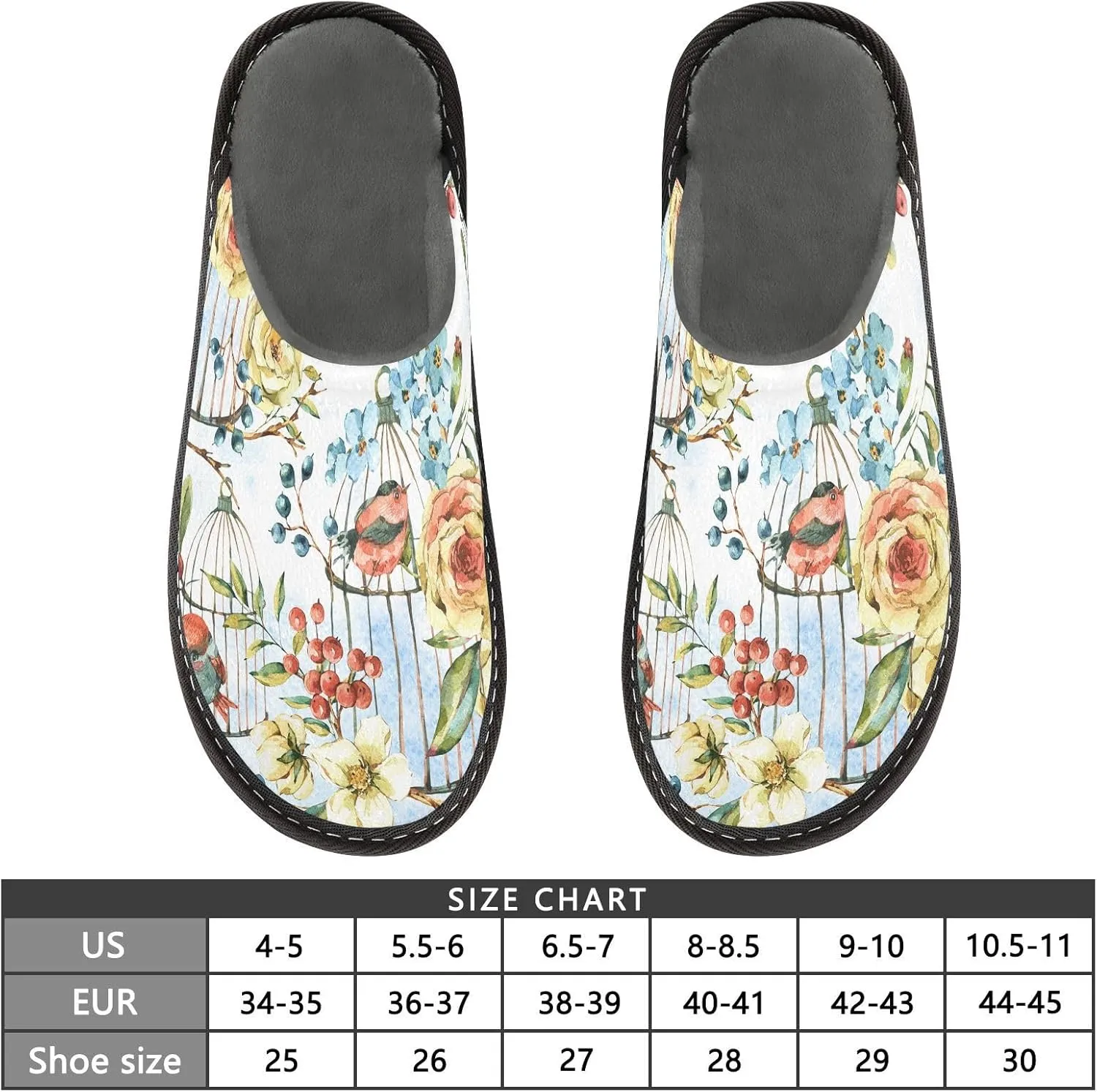 Unisex Fuzzy Foam Slippers Non-Skid Slip-on Soft Warm Sole Fleece Shoes 4-11