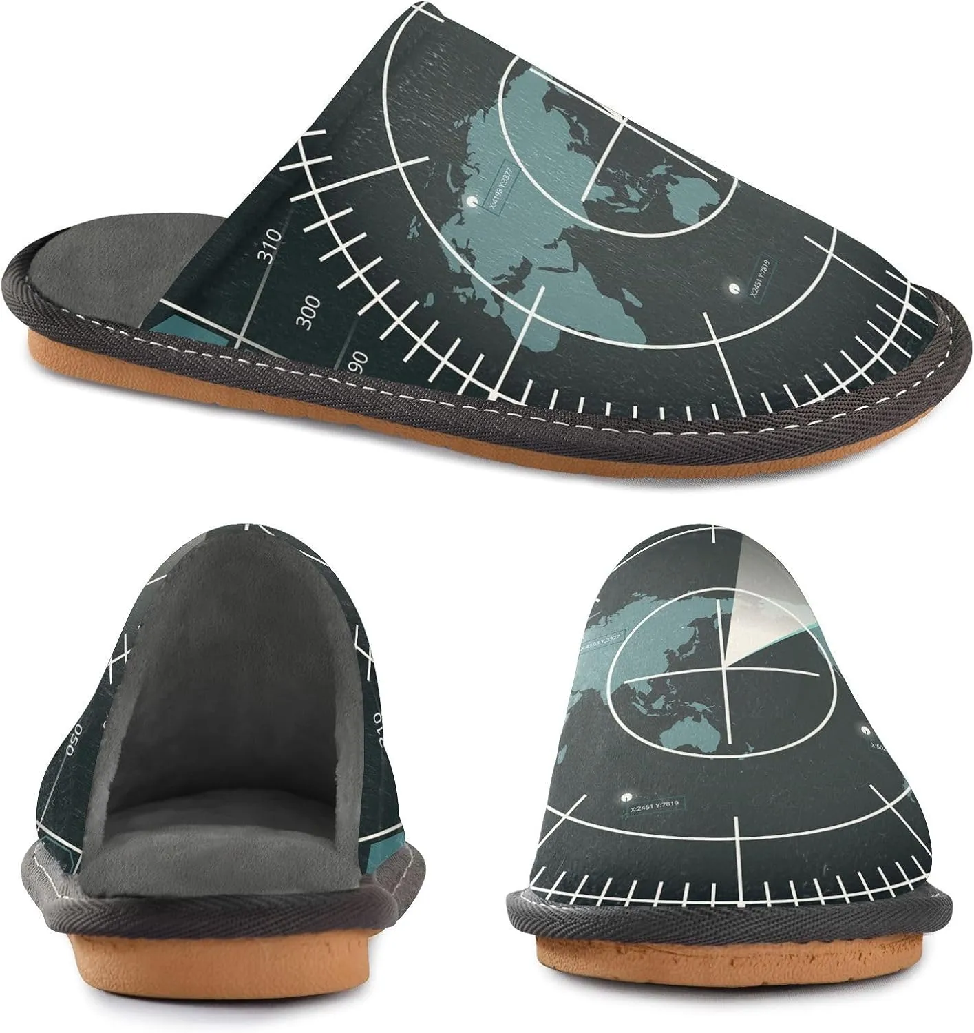 Unisex Fuzzy Foam Slippers Non-Skid Slip-on Soft Warm Sole Fleece Shoes 4-11