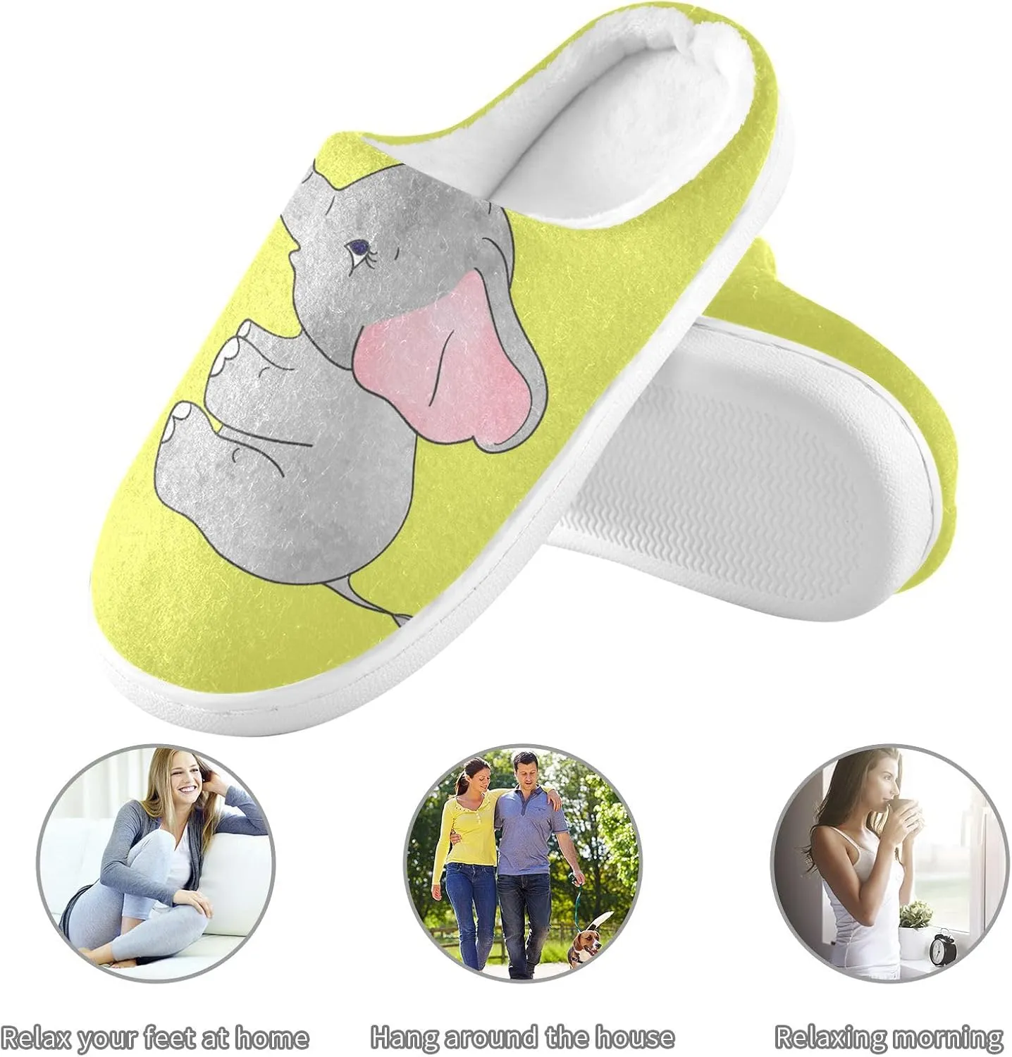 Unisex Memory Foam Slippers Non-Skid Slip-on Soft Warm Sole Fleece Shoes 6-17