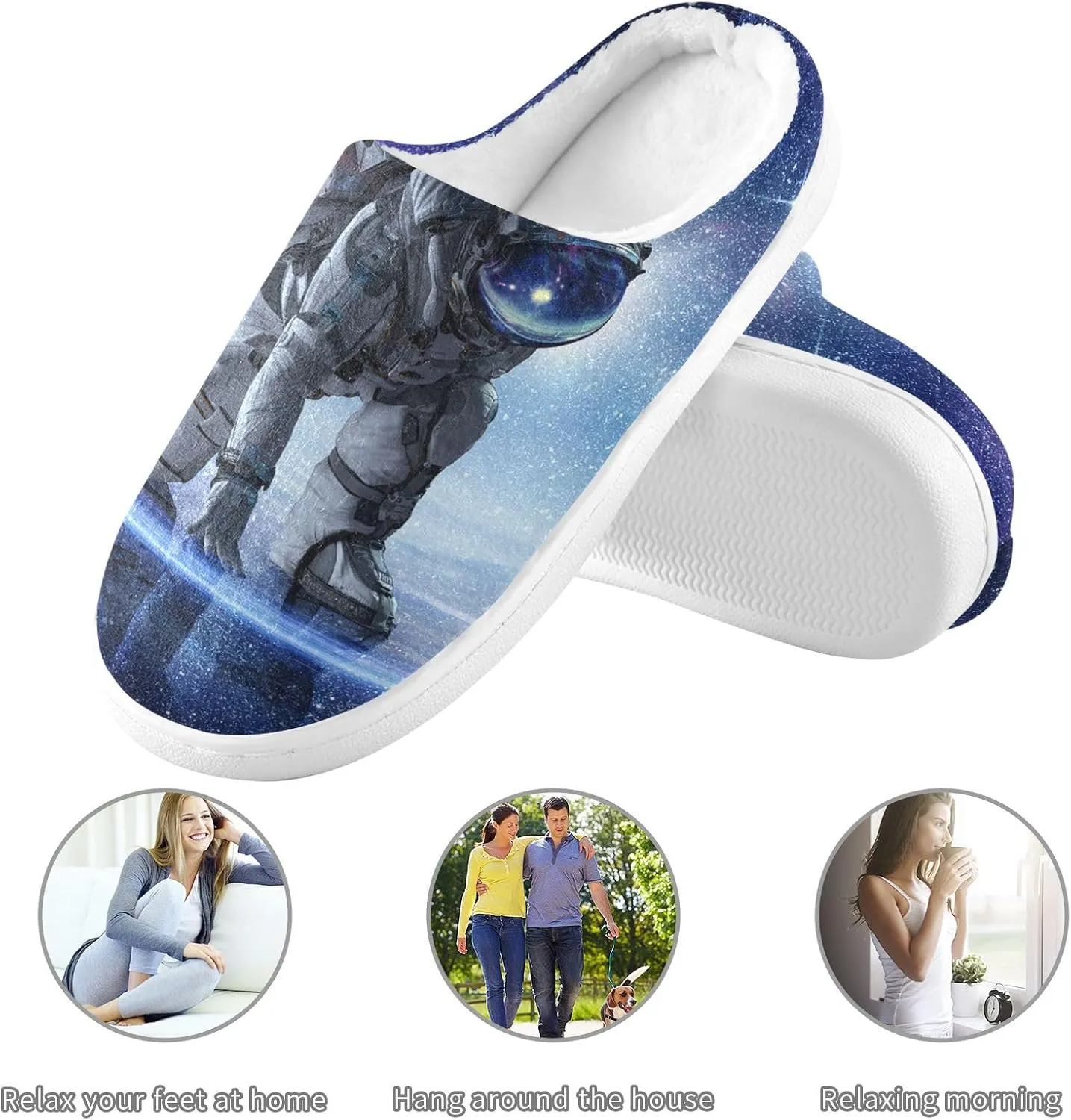 Unisex Memory Foam Slippers Non-Skid Slip-on Soft Warm Sole Fleece Shoes 6-17