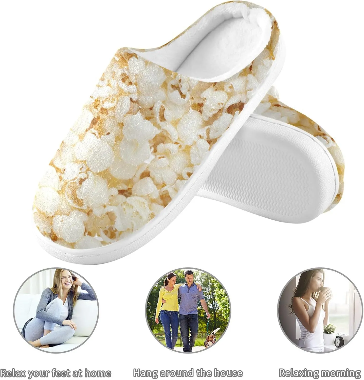 Unisex Memory Foam Slippers Non-Skid Slip-on Soft Warm Sole Fleece Shoes 6-17