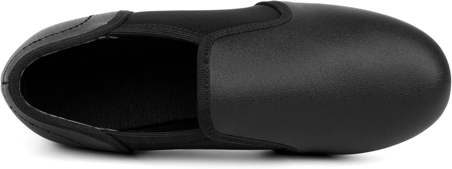 Unisex Tap Shoes PU Leather Slip On Dance Shoes for Women and Men