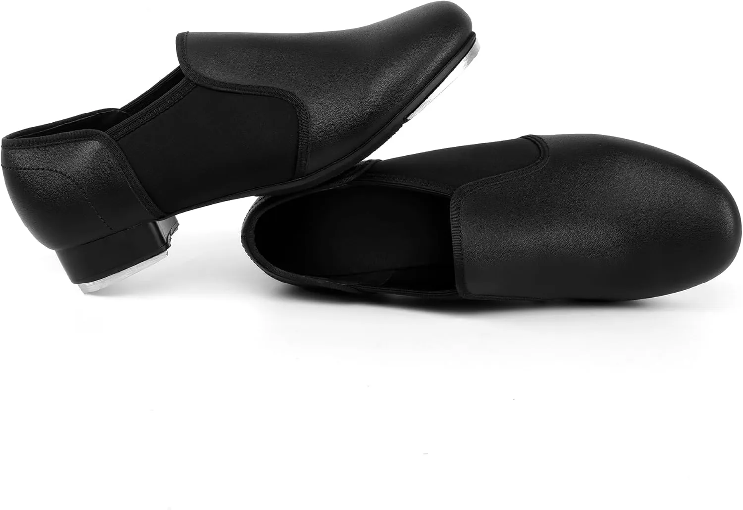 Unisex Tap Shoes PU Leather Slip On Dance Shoes for Women and Men
