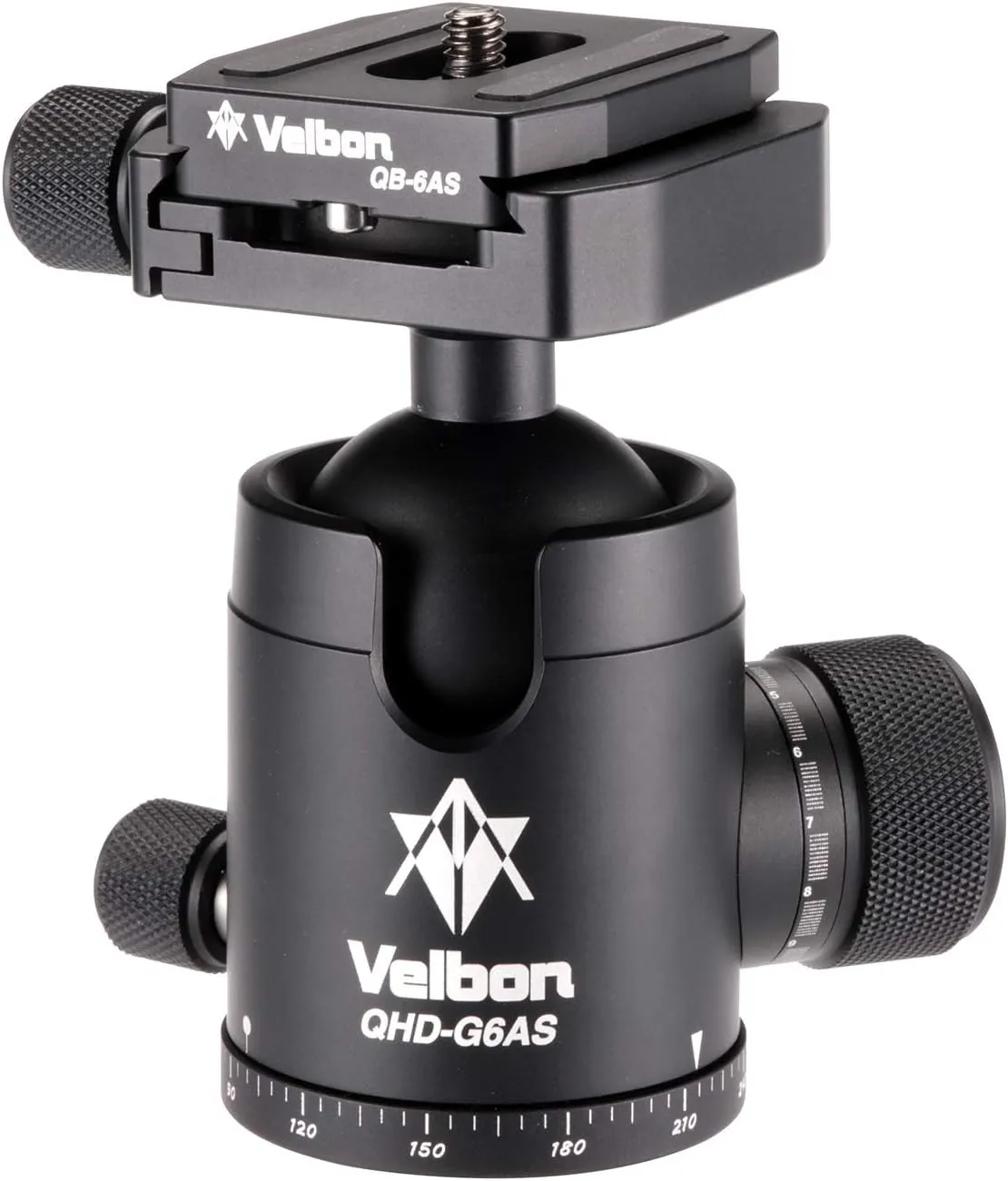 Velbon 472960 QHD-G6AS Medium Size Base Diameter 2.0 inches (51 mm), Frame Stopper System, Torque Adjustment, Arca-Swiss Compatible, Aluminum