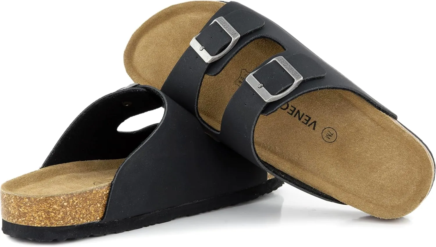 Verano Cork Sandals for Women – Cork Double Strap Sandals Women’s Summer Shoes – Comfortable Slide Sandals