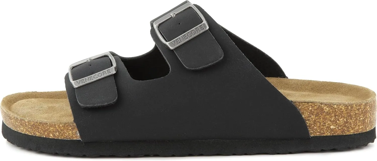 Verano Cork Sandals for Women – Cork Double Strap Sandals Women’s Summer Shoes – Comfortable Slide Sandals