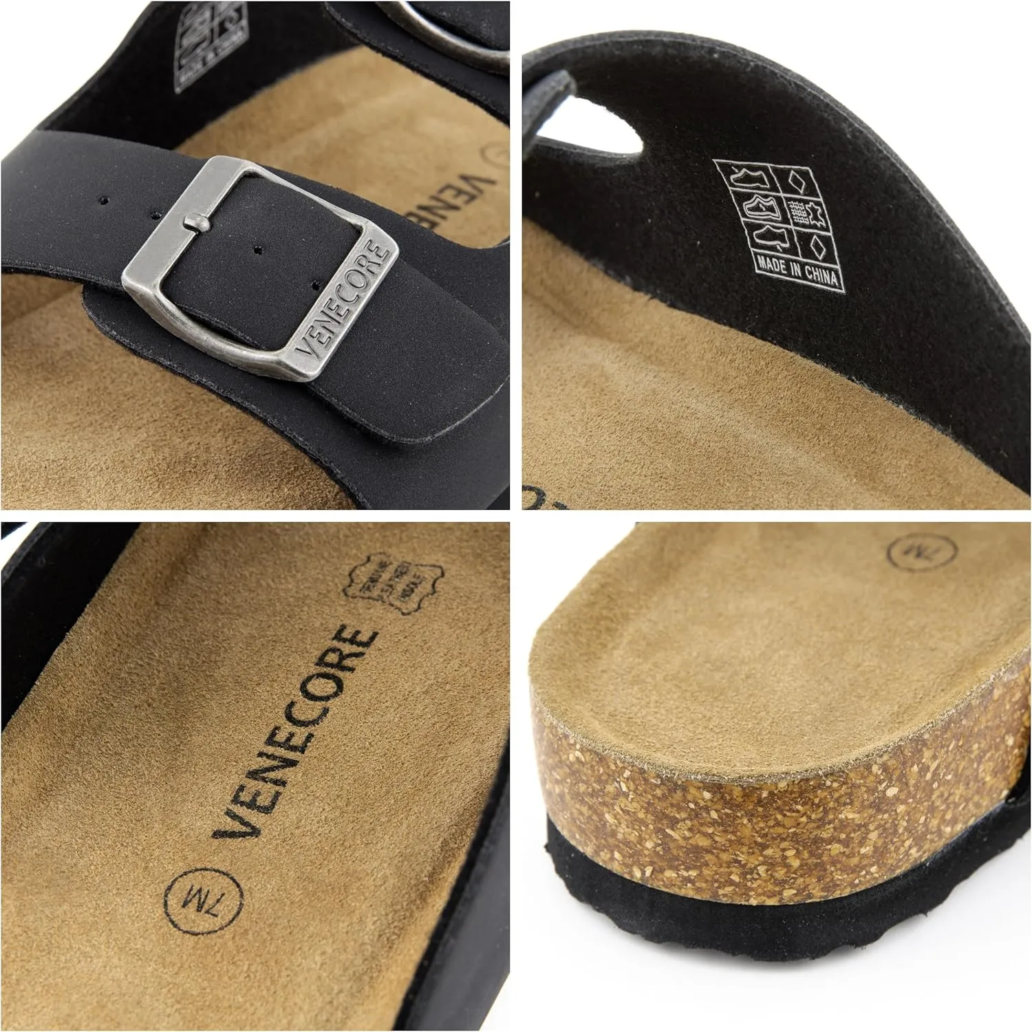 Verano Cork Sandals for Women – Cork Double Strap Sandals Women’s Summer Shoes – Comfortable Slide Sandals