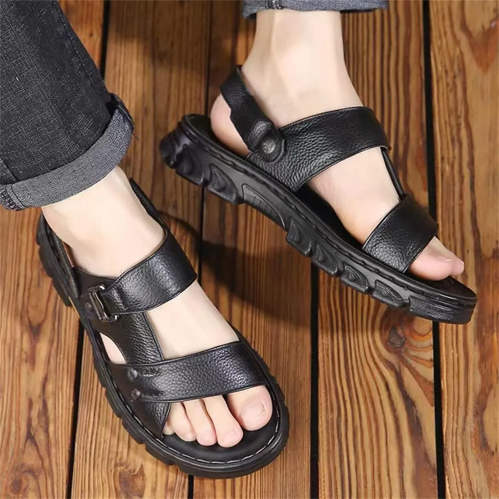 Versatile Thick Soled Anti-Slip Sandals Breathable Beach Shoes Versatile Men's Shoes(39)