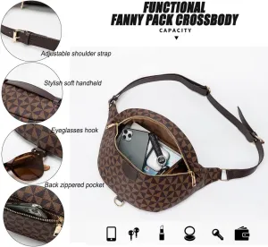 Versatile Women's Designer Fanny Pack - Sling Bag for On-the-Go Style & Travel - Perfect as Crossbody or Chest Bum Bag (Beige)