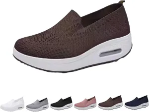 Vogany Shoes Orthopedic Sneakers Women, Women's Comfortable Breathable Knitted Sneakers, Slip on Breathable Mesh Platform Stretch Soft Shoes