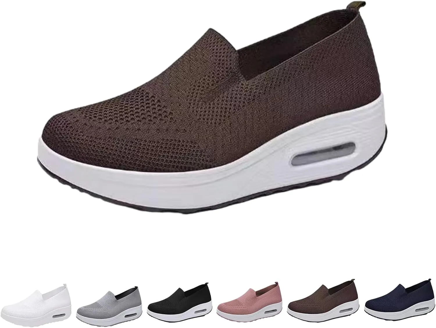 Vogany Shoes Orthopedic Sneakers Women, Women's Comfortable Breathable Knitted Sneakers, Slip on Breathable Mesh Platform Stretch Soft Shoes