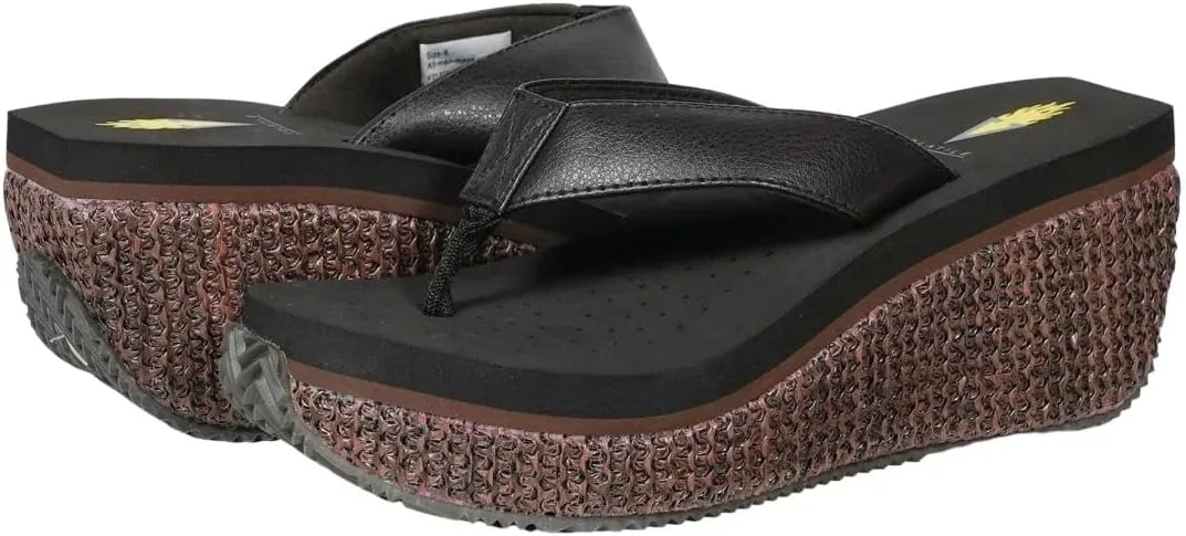 VOLATILE Island Wedge Sandals for Women Featuring Slip-On Thong Platform Style with EVA Insole and Rubber Outsole