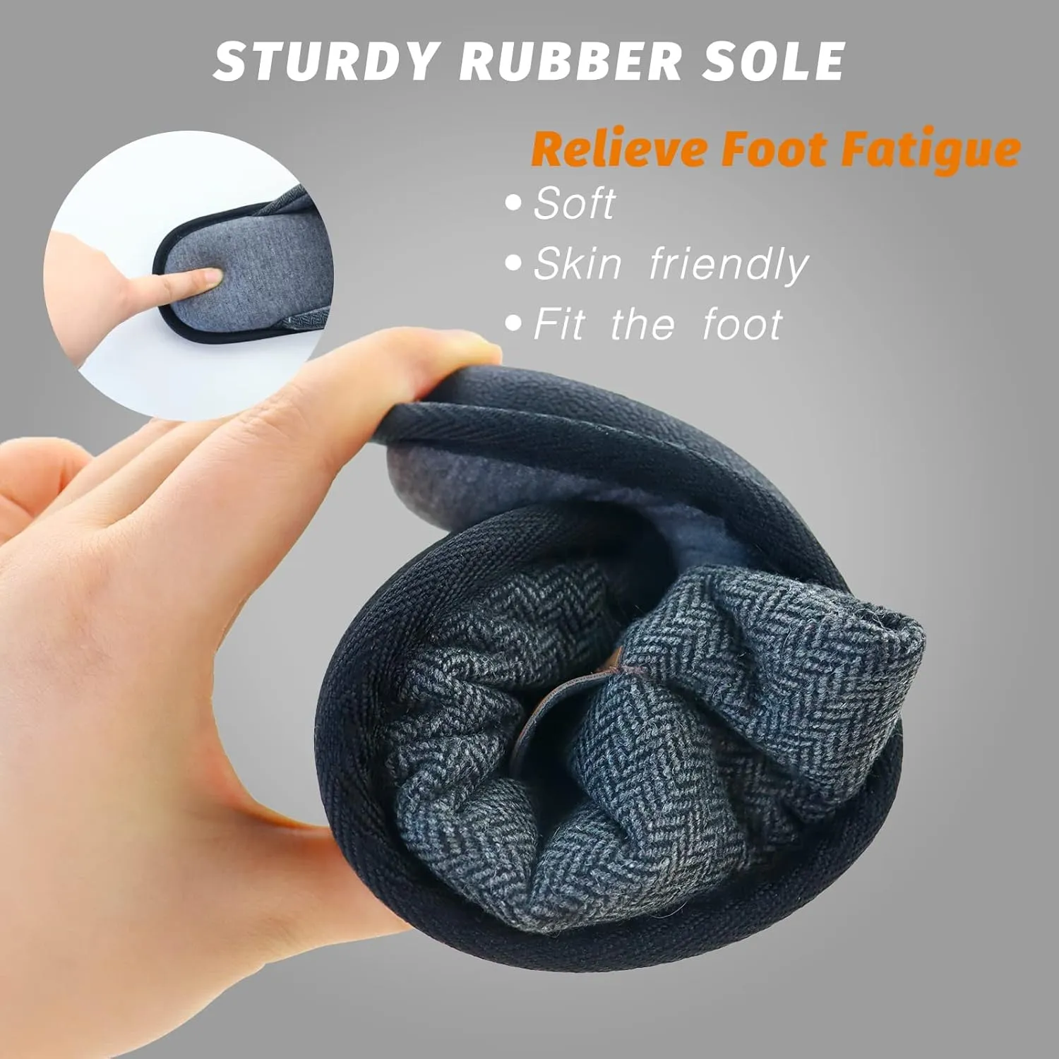 WALKFUN Comfortable House Slippers for Men Full Toe Comfortable Indoor Slip on Warm Slides Sandals with Memory Foam for Bedroom,Indoor Home
